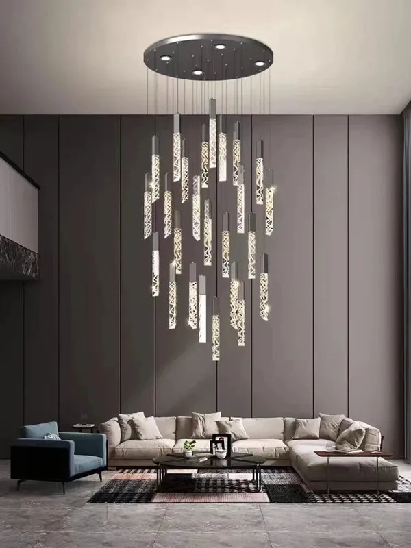 Macy Simple Crystal Staircase Chandelier — Modern Chandelier LED Pendant Lights  3000K