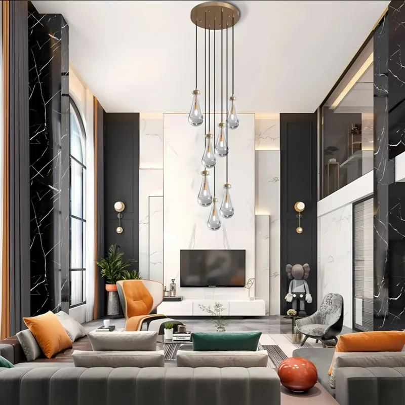 Aura Modern Copper Chandelier — Modern Chandelier LED Pendant Lights  3000K