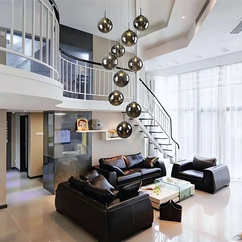Flow High Ceiling Chandelier — Modern Chandelier LED Pendant Lights  