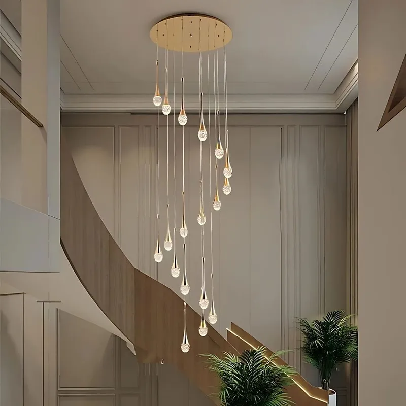 Soul Crystal Staircase Chandelier — Modern Chandelier LED Pendant Lights  3000K