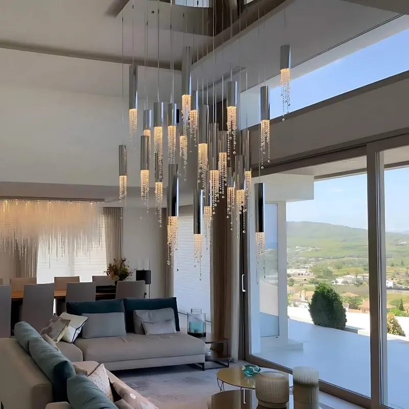 Dash Crystal Staircase Chandelier — Modern Chandelier LED Pendant Lights  3000K