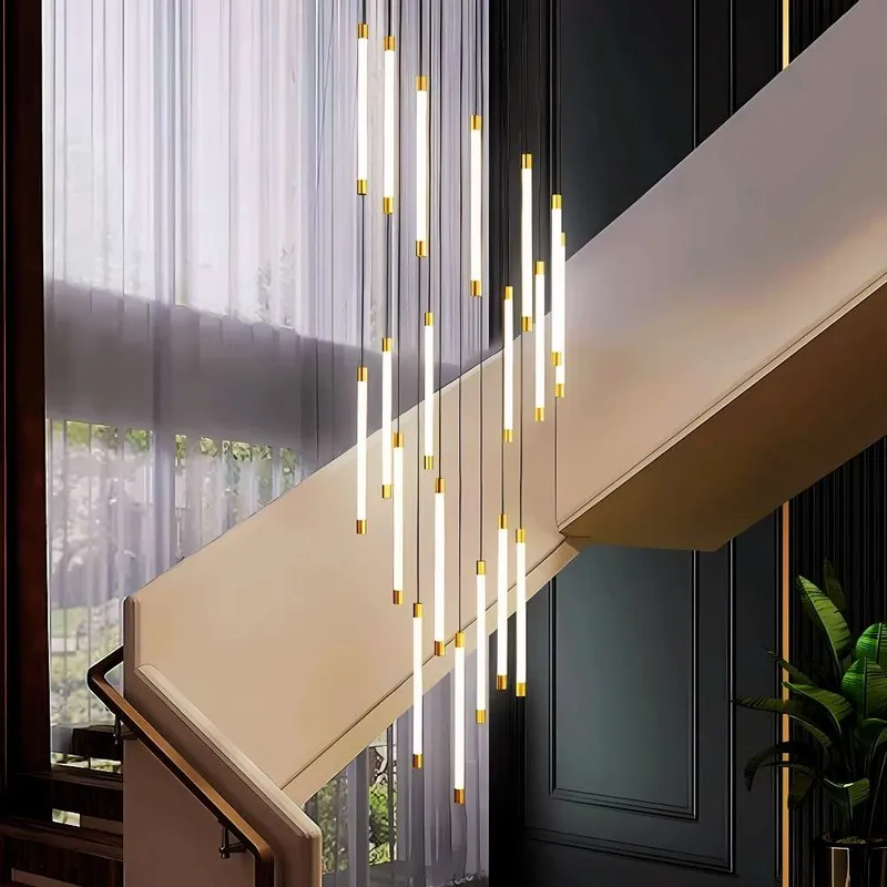 Tide Contemporary Staircase Chandelier — Modern Chandelier LED Pendant Lights  3000K