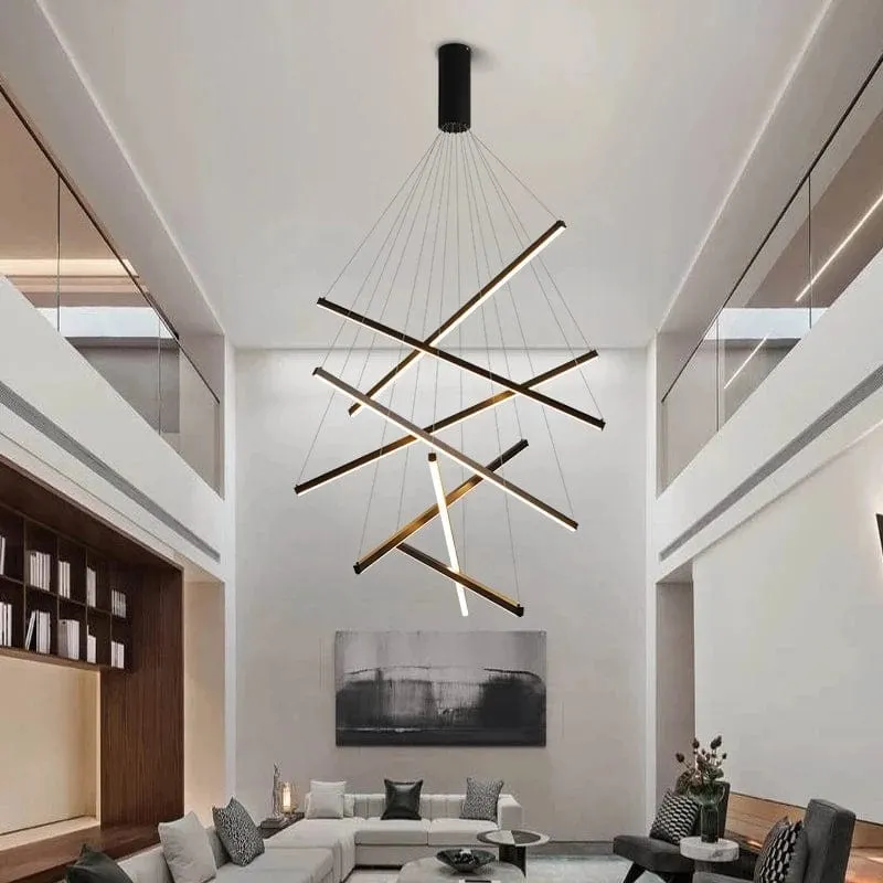 Noir Modern Staircase Chandelier — Modern Chandelier LED Pendant Lights  3000K