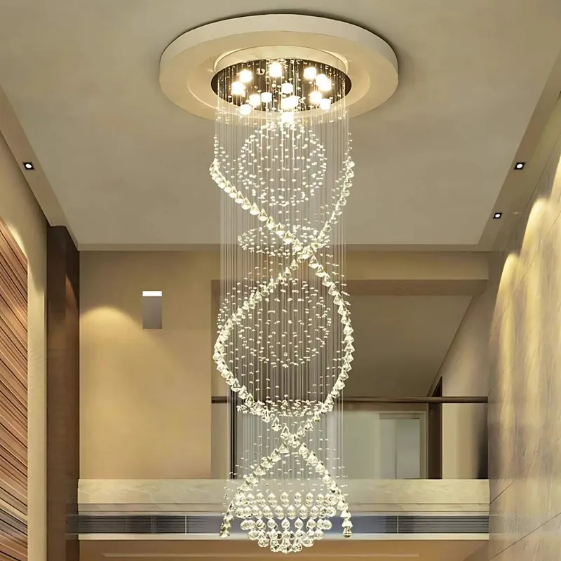 Luna Crystal Staircase Chandelier — Modern Chandelier LED Pendant Lights  3000K