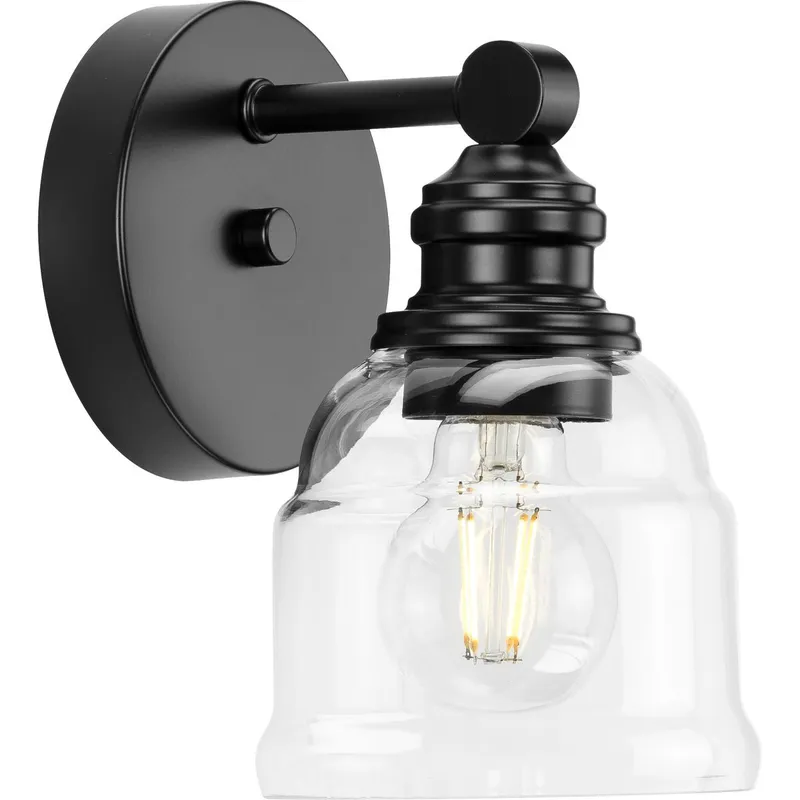 Ambrose Collection One-Light Clear Glass Bath Vanity Light — Progress Lighting LED Wall Lights  