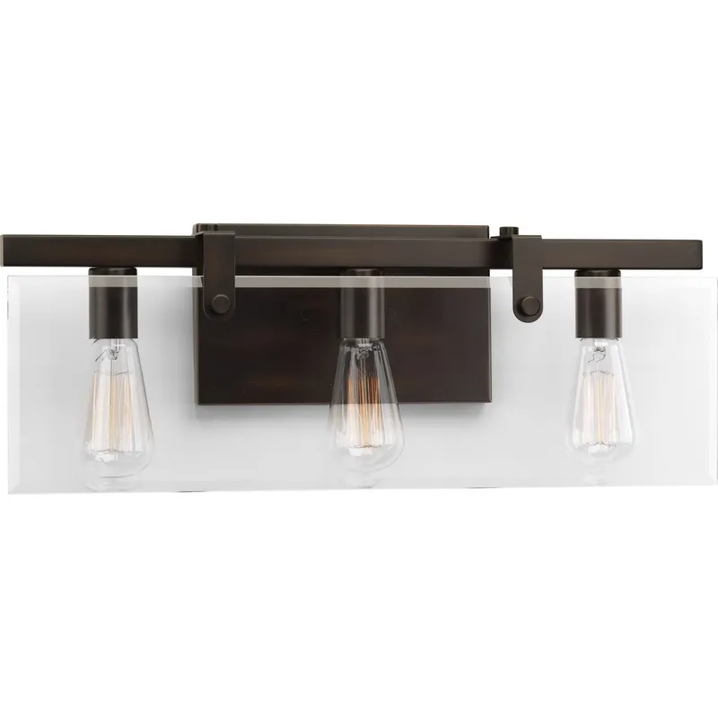 Glayse Collection Three-Light Clear Glass Bath Vanity Light — Progress Lighting LED Wall Lights  