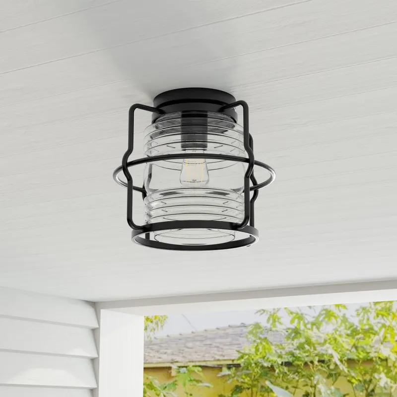 Keegan Collection One-Light Outdoor Flush Mount Light — Progress Lighting LED Post Top Lights  