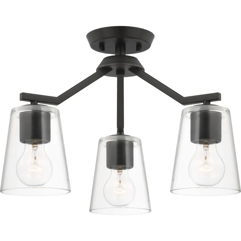 Vertex Collection Three-Light Clear Glass Convertible Chandelier — Progress Lighting LED Landscape Lights  