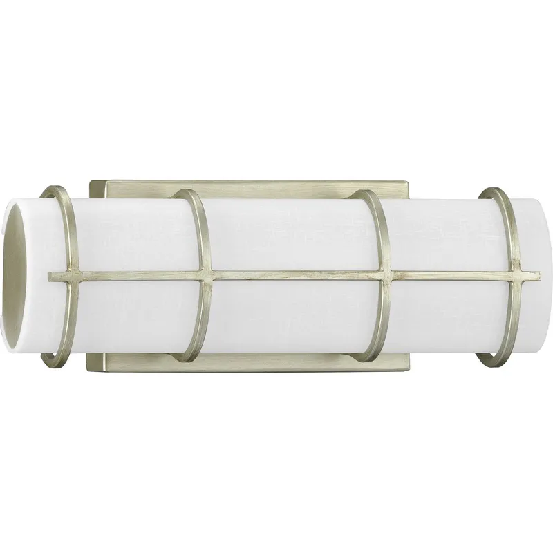 Grid LED Collection 14-inch White Linen Acrylic Bath Vanity Wall Light — Progress Lighting LED Wall Lights  
