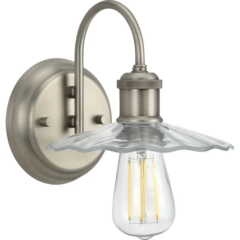 Fayette Collection One-Light Clear Glass Bath Vanity Light — Progress Lighting LED Wall Lights  