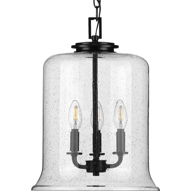 Winslett Collection Three-Light Clear Seeded Glass Pendant Light — Progress Lighting LED Landscape Lights  