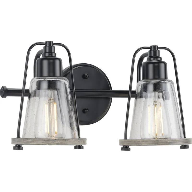 Conway Collection Two-Light Clear Seeded Bath Vanity Wall Light — Progress Lighting LED Wall Lights  