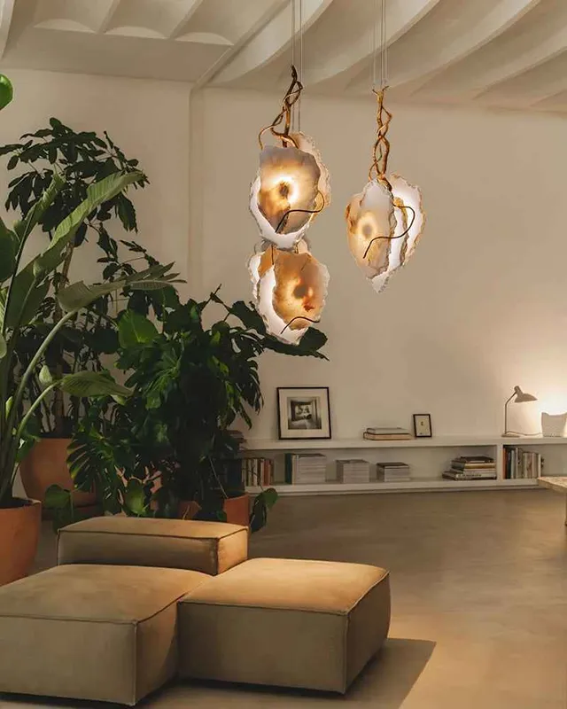 LightsStory Alabaster Sculpted Stone Pendant Light - Modern Art Design — LightsStory LED Pendant Lights  