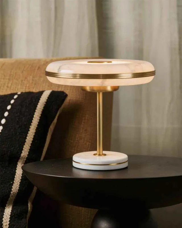 LightsStory Serene Alabaster Round Table Light - White Stone - Small — LightsStory LED General Lighting  