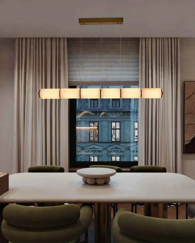 LightsStory Alabaster Linear Chandelier - Lux Gold - Modern Design — LightsStory LED Linear Lights  