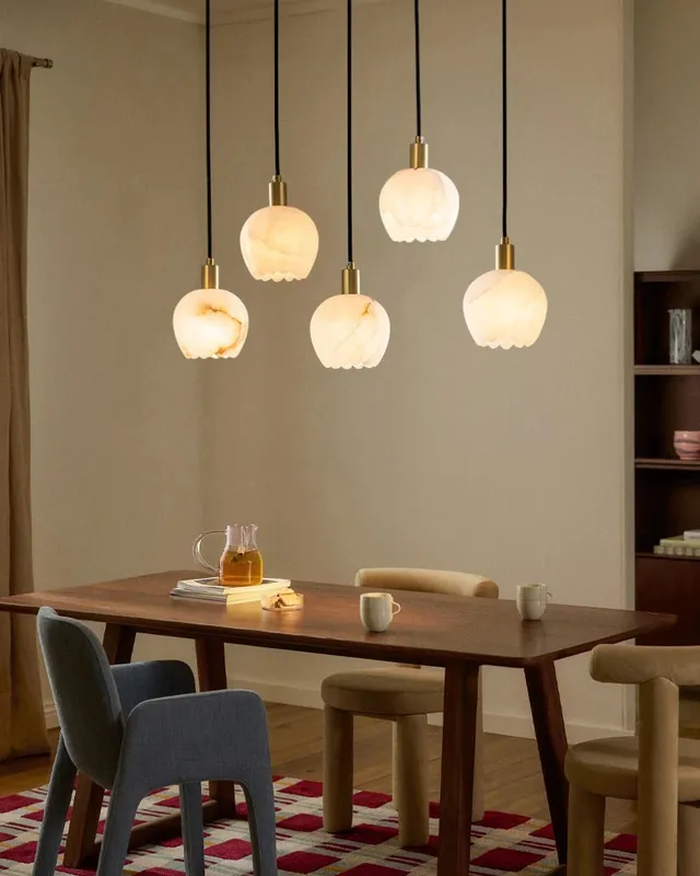 LightsStory Alabaster Flower Cluster Pendant Light - Lux Gold — LightsStory LED Pendant Lights  