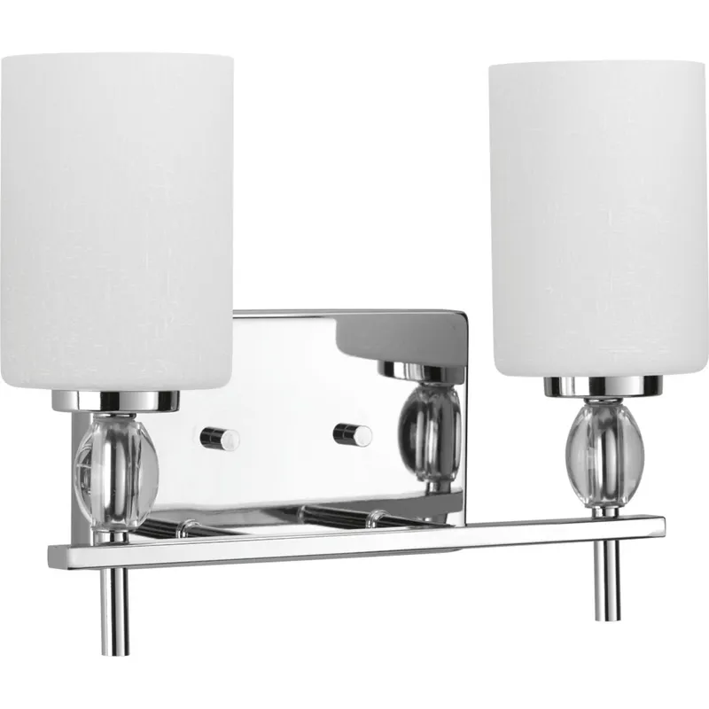 Status Collection Two-Light Etched Linen Glass Bath Vanity Light — Progress Lighting LED Wall Lights  