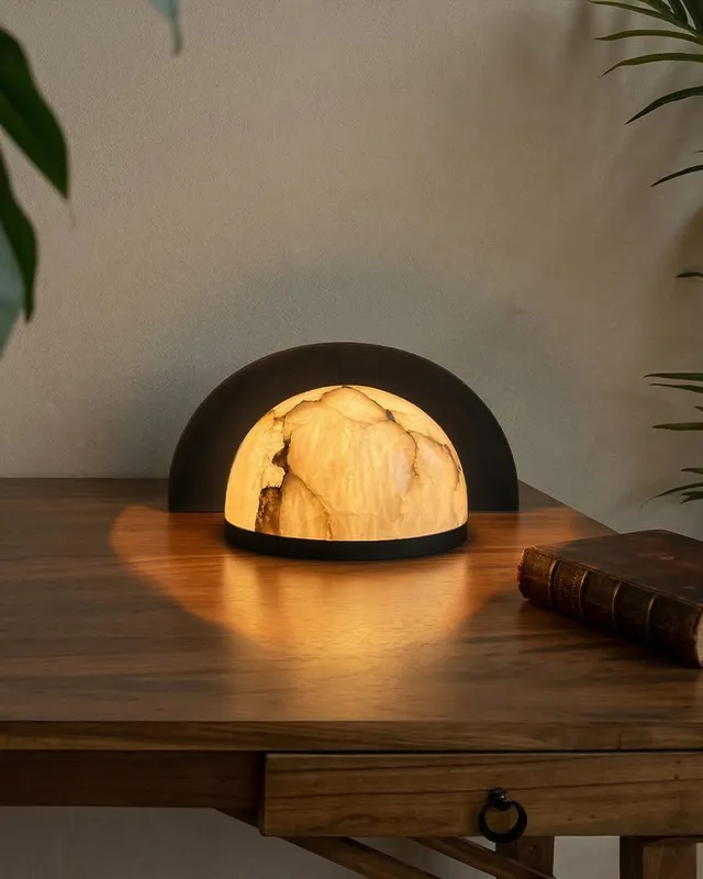 LightsStory Alabaster Dome Table Lamp - Curated Natural Stone - Small — LightsStory LED Ceiling Lights  