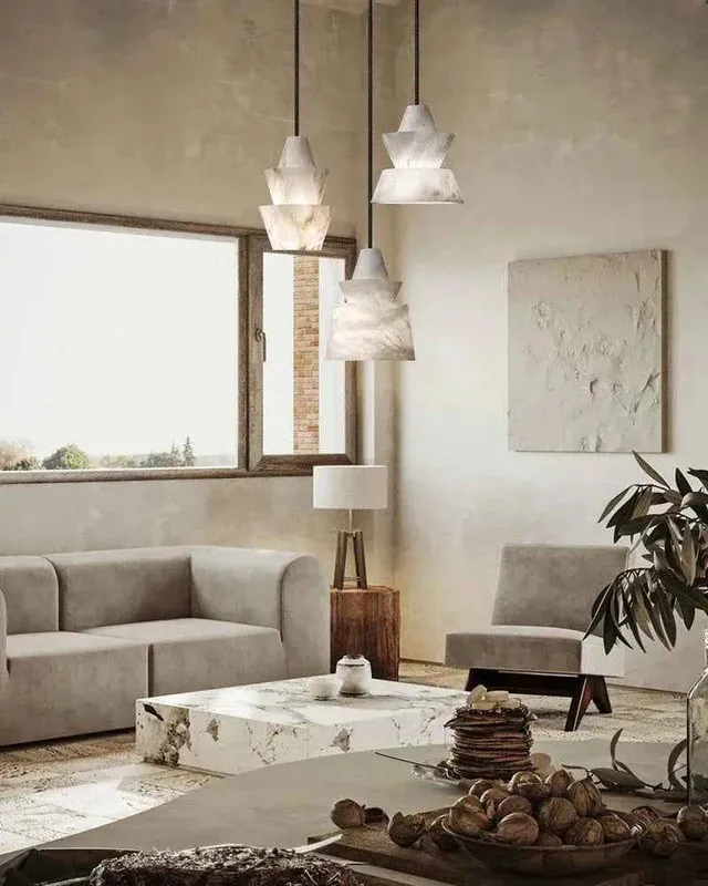 LightsStory Alabaster Statement Pendant Light - Geometric Trapezoid — LightsStory LED Pendant Lights  