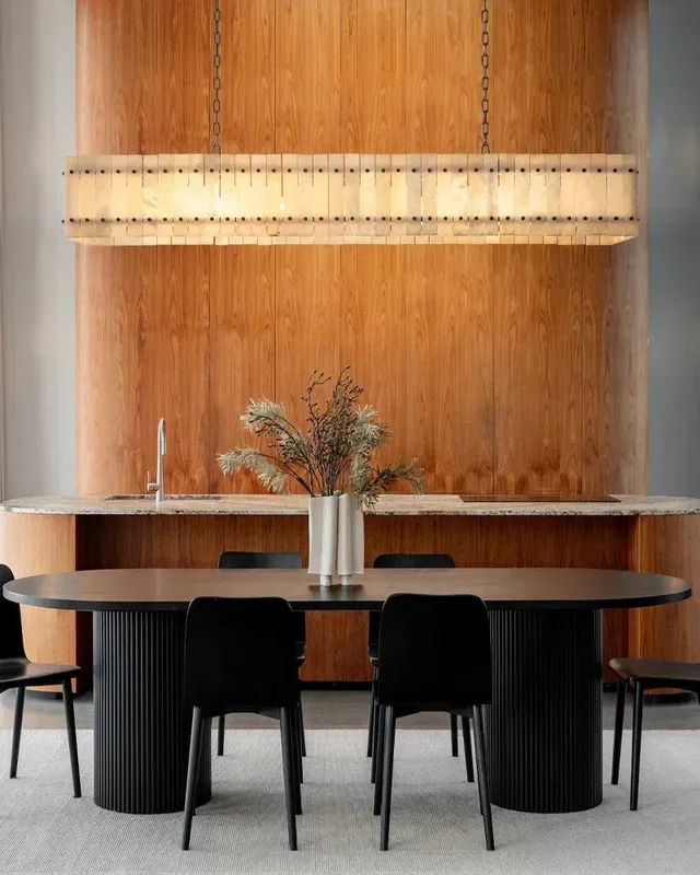 Val d’Isère Linear Alabaster Chandelier - Statement Natural Stone — LightsStory LED Linear Lights  