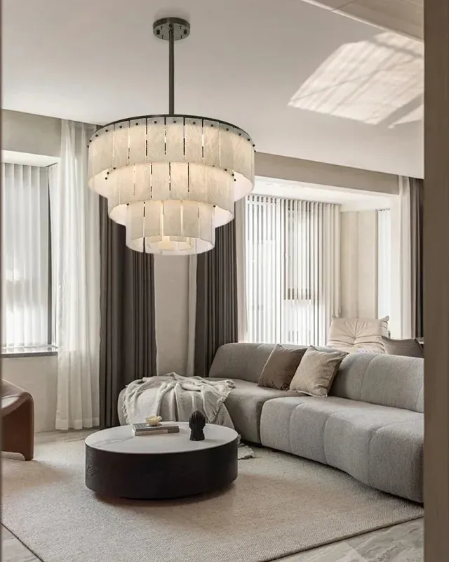 LightsStory Alabaster Geometric Pendant Light - Serene Multi-Tier — LightsStory LED Pendant Lights  