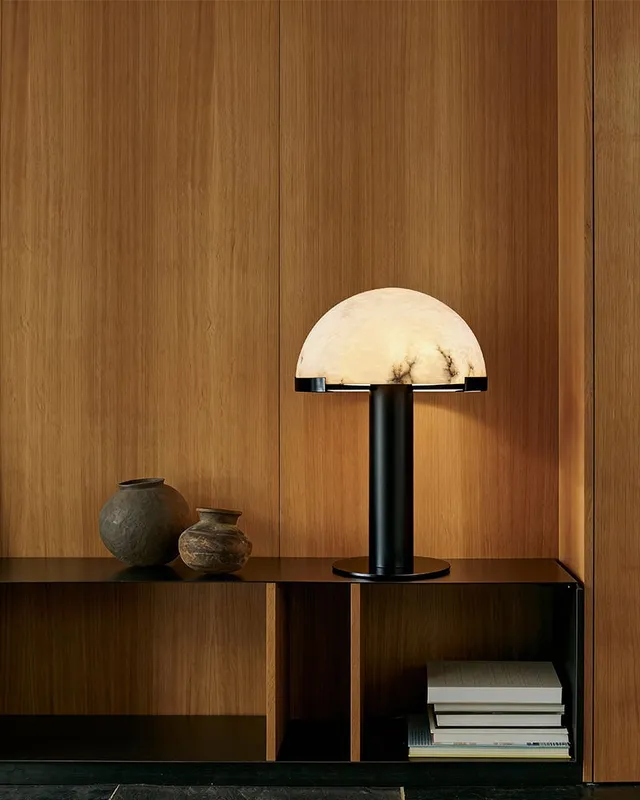 LightsStory Alabaster Mushroom Cap Table Lamp - Natural Stone Small — LightsStory LED General Lighting  