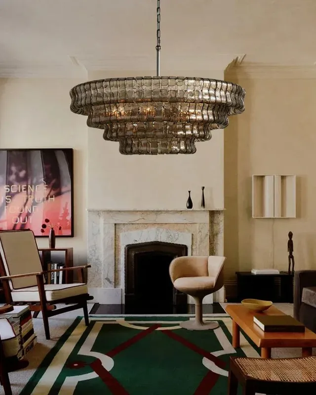 LightsStory Bespoke Round Chandelier - Smoke & Transparent Glass — LightsStory LED Pendant Lights  