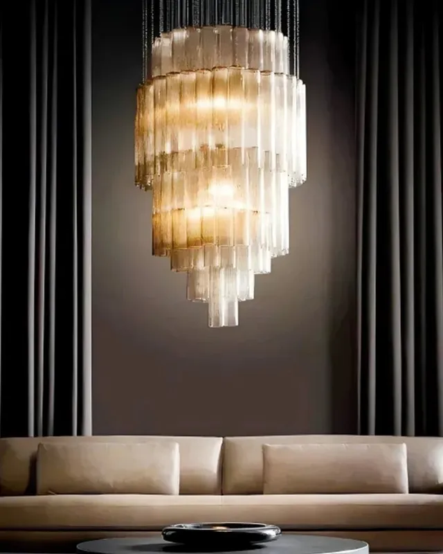 LightsStory Geometric Round Chandelier - Statement Glass - Large Tier — LightsStory LED Pendant Lights  