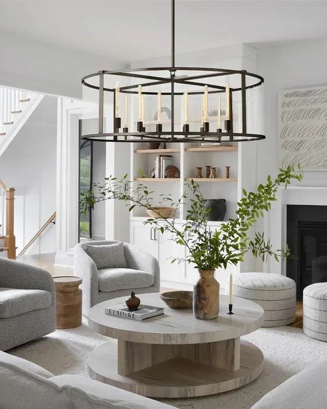 LightsStory Statement Round Chandelier - Lux Gold & Black Glass — LightsStory LED Pendant Lights  
