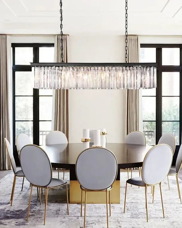 LightsStory Rectangular Crystal Pendant Light - Statement 2-Tier — LightsStory LED Linear Lights  