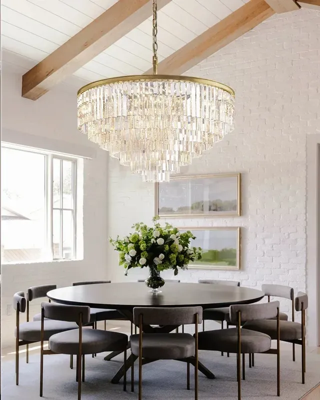 LightsStory K9 Crystal Round Statement Chandelier - Clear - XL Tier — LightsStory LED Pendant Lights  