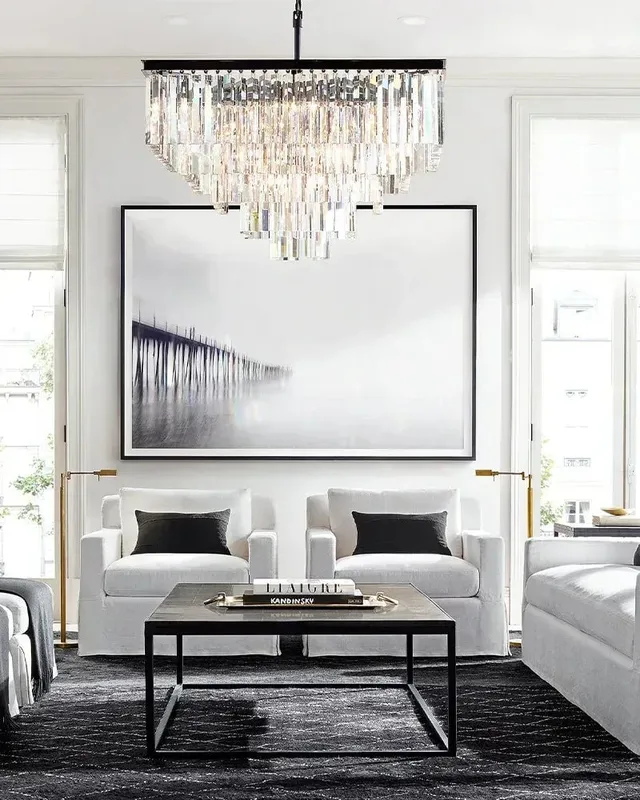 LightsStory Statement Crystal Cluster Chandelier - Clear - Multi-Tier — LightsStory LED Pendant Lights  