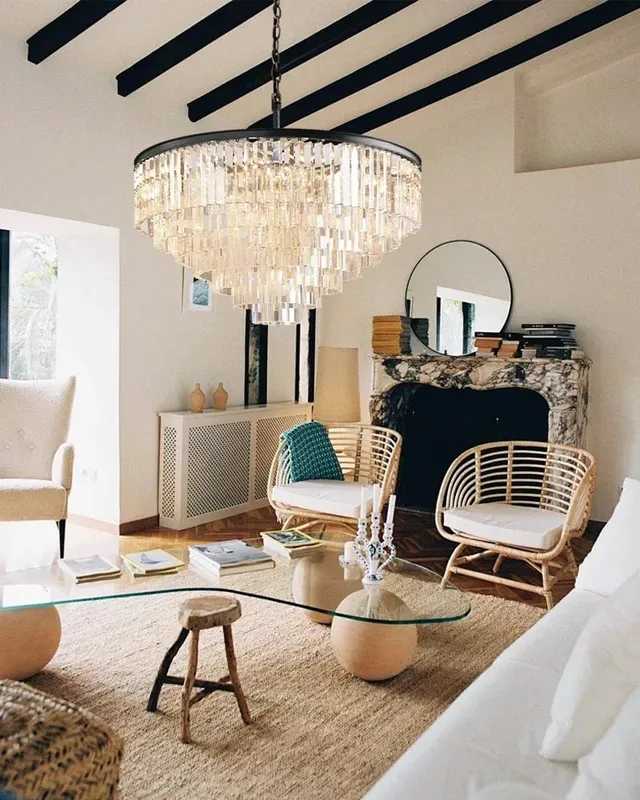 LightsStory K9 Crystal Round Pendant Light - Lux Gold - Multi-Tier — LightsStory LED Pendant Lights  