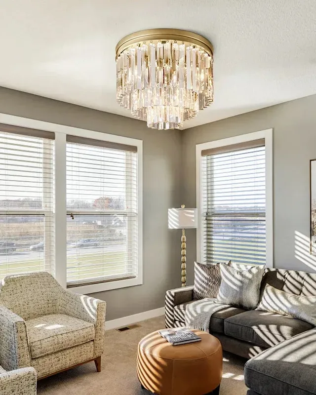 Aurelia Drum Crystal Ceiling Light - Statement Gold - Triple Tier — LightsStory LED Pendant Lights  