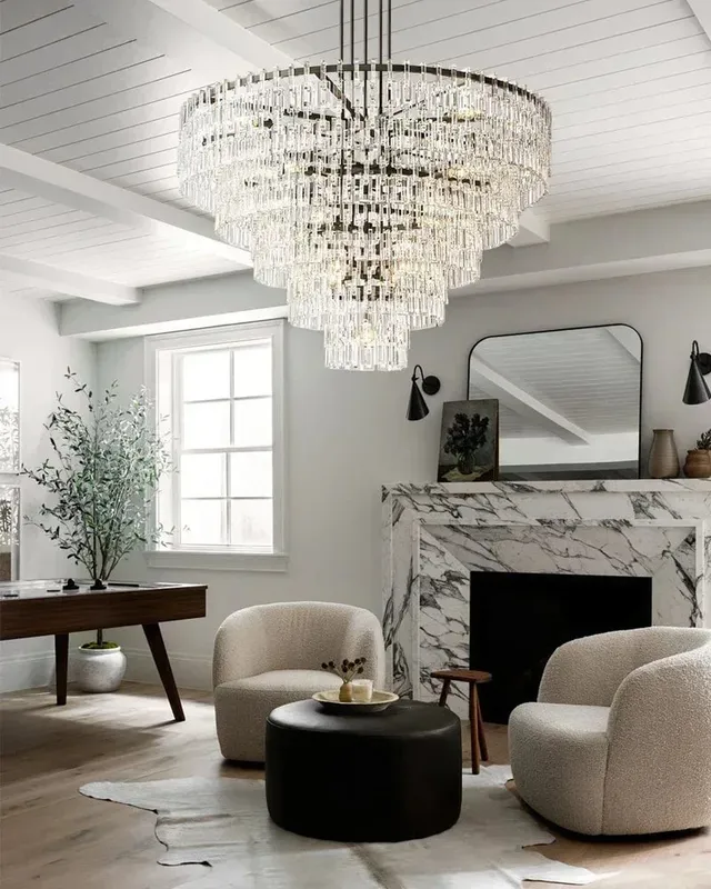 LightsStory Prismatic Statement Pendant Light - Multi-Tier Round Crystal — LightsStory LED Pendant Lights  
