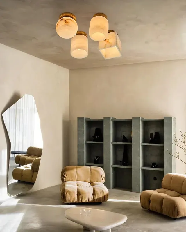 LightsStory Serene Alabaster Ceiling Light - Round Orb & Square — LightsStory LED Ceiling Lights  
