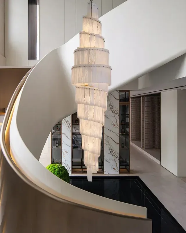 LightsStory Geometric Alabaster Chandelier - Statement Multi-Tier — LightsStory LED Pendant Lights  