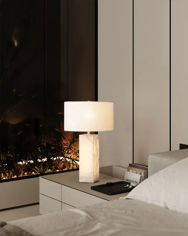 LightsStory Bespoke Alabaster Round Table Lamp - Serene White - Small — LightsStory LED General Lighting  