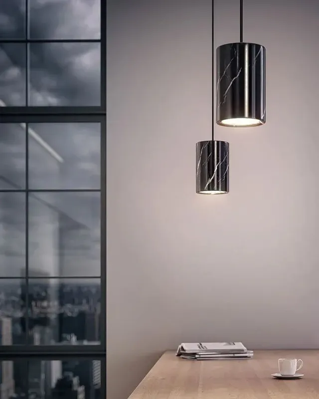 LightsStory Alabaster Round Pendant Light - Crafted Small Cylinder — LightsStory LED Pendant Lights  