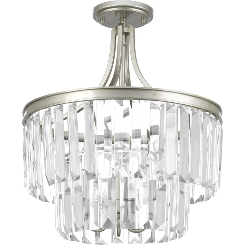 Glimmer Collection Three-Light 19" Semi-Flush Convertible — Progress Lighting LED Post Top Lights  
