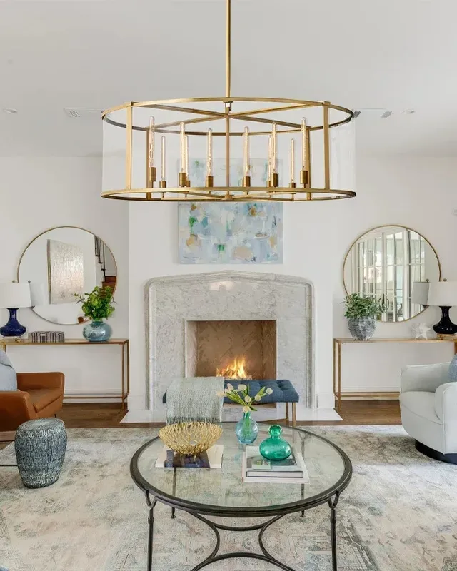 Rockport Geometric Chandelier - Statement Round & Rectangle Glass — LightsStory LED Pendant Lights  