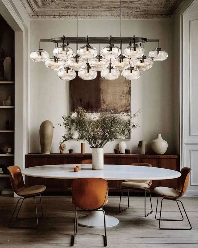 Vence Geometric Chandelier - Statement Clear Glass - Rectangular — LightsStory LED Pendant Lights  