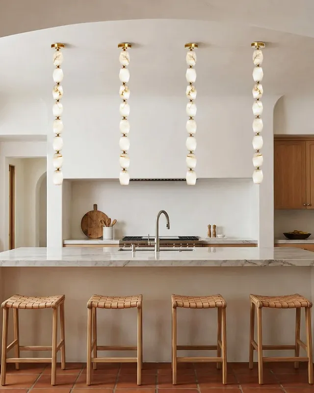 Clairval Linear Alabaster Pendant Light - Serene White - Small — LightsStory LED Linear Lights  
