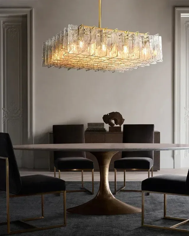 Gordes Statement Geometric Pendant Light - Transparent & Smoky Glass — LightsStory LED Pendant Lights  