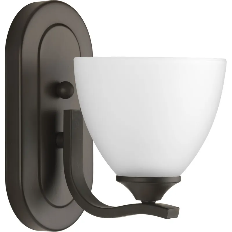 Laird Collection One-Light Etched Glass Bath Vanity Light — Progress Lighting LED Wall Lights  