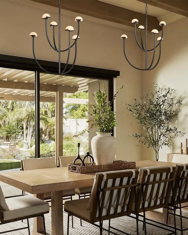 Comporta Alabaster Statement Chandelier - Two-Tier Round Design — LightsStory LED Pendant Lights  