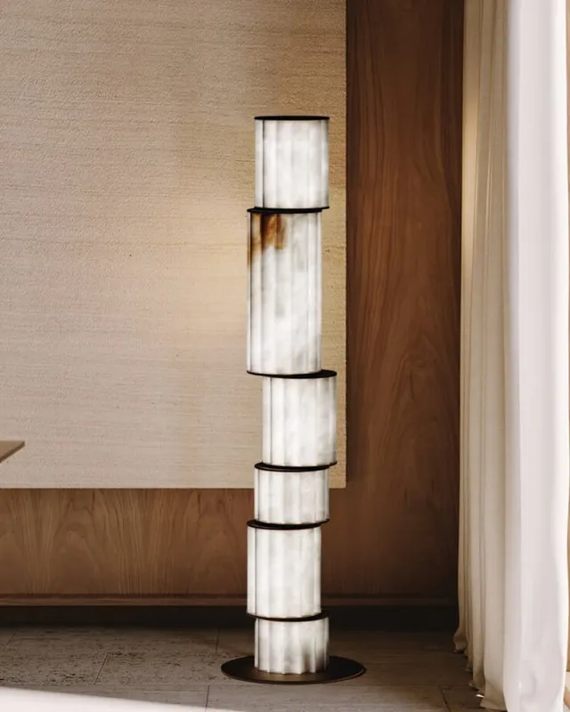 LightsStory Linear Alabaster Floor Lamp - Statement Natural Stone — LightsStory LED Downlights  