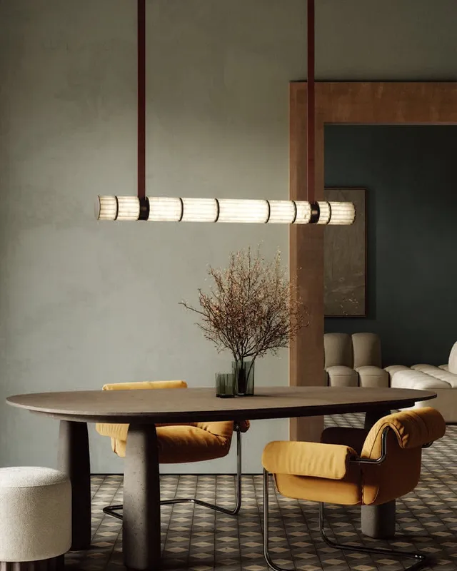 LightsStory Prismatic Linear Alabaster Pendant Light - Statement Stone — LightsStory LED Downlights  