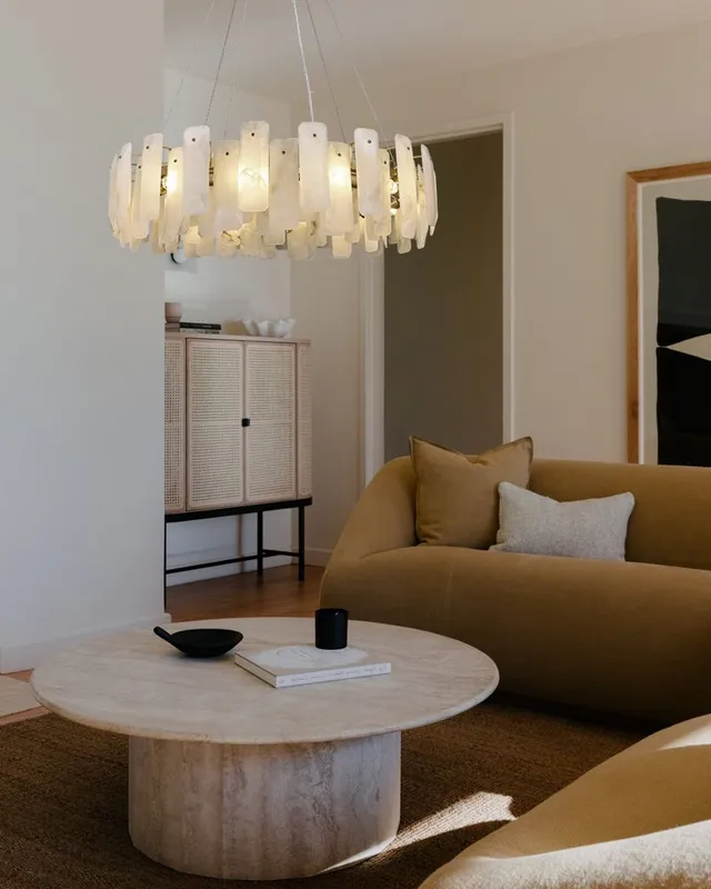 LightsStory Alabaster Round Pendant Light - Serene XL Statement — LightsStory LED Pendant Lights  