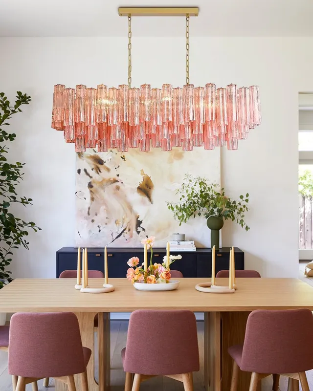 Cortina Linear Glass Chandelier - Statement Murano Colorful Glass XL — LightsStory LED Linear Lights  